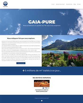 page d'accueil du site web gaia pure